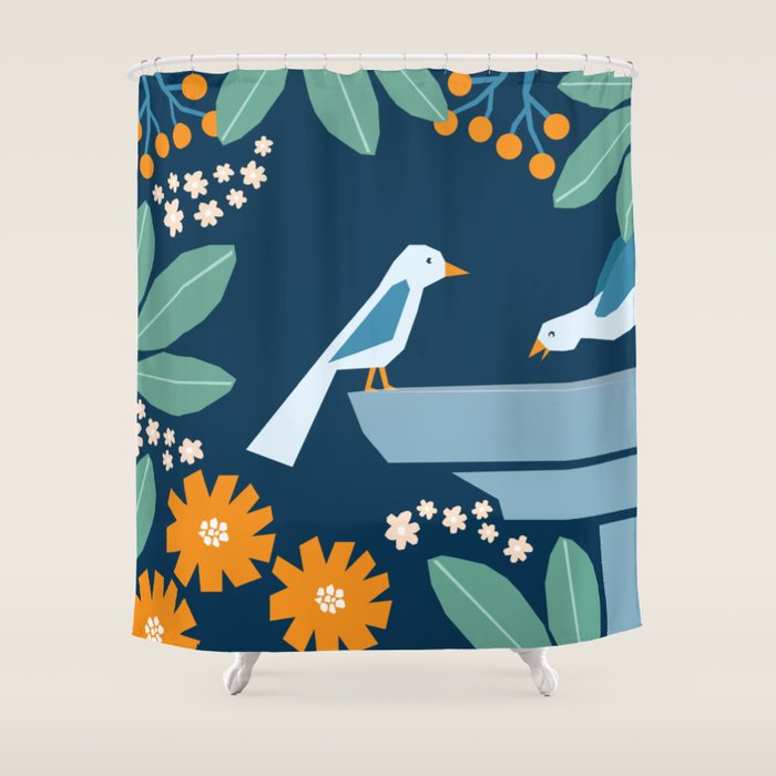 Bird bath  Shower Curtain Gallery Image 1