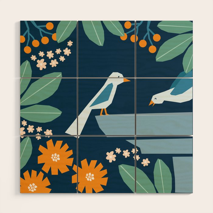 Bird bath  Wood Wall Art Gallery Image 1