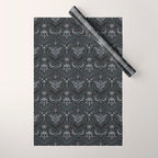 Celestial Forest Damask - Charcoal Wrapping Paper Gallery Image 1