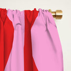 Retro Wavy Lines Pattern in Red & Pink Window Curtain Gallery Image 2