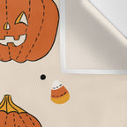 Happy Pumpkins - Beige Wall Tapestry Gallery Image 3