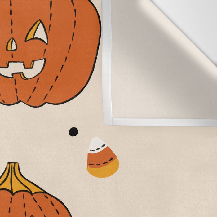 Happy Pumpkins - Beige Wall Tapestry Gallery Image 3