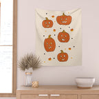 Happy Pumpkins - Beige Wall Tapestry Gallery Image 2