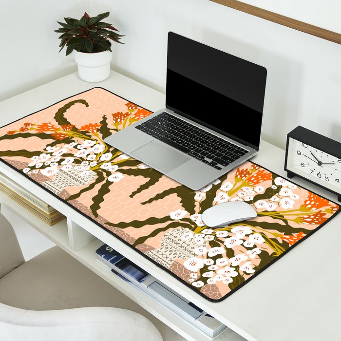 Matisse Flower Vase modern Illustration earthy colors Desk Mat Gallery Image 2