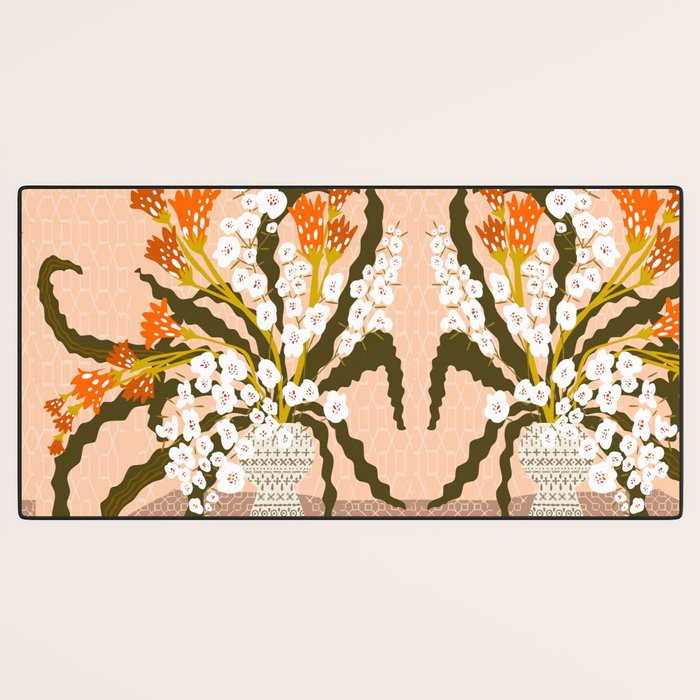 Matisse Flower Vase modern Illustration earthy colors Desk Mat Gallery Image 3