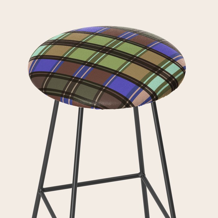 Fusion Colorful Toned Grids Stool Gallery Image 2