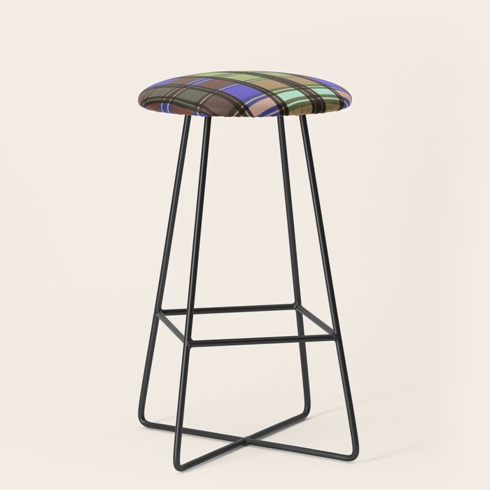 Fusion Colorful Toned Grids Stool Gallery Image 1