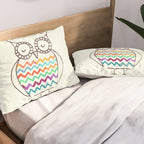 Chevron Owl Pillow Sham Gallery Image 2