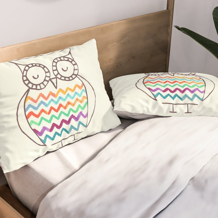 Chevron Owl Pillow Sham Gallery Image 2