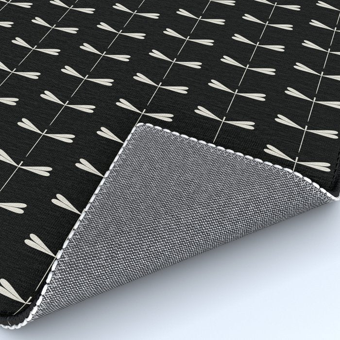 Dragonfly Pattern VII Black Rug Gallery Image 4