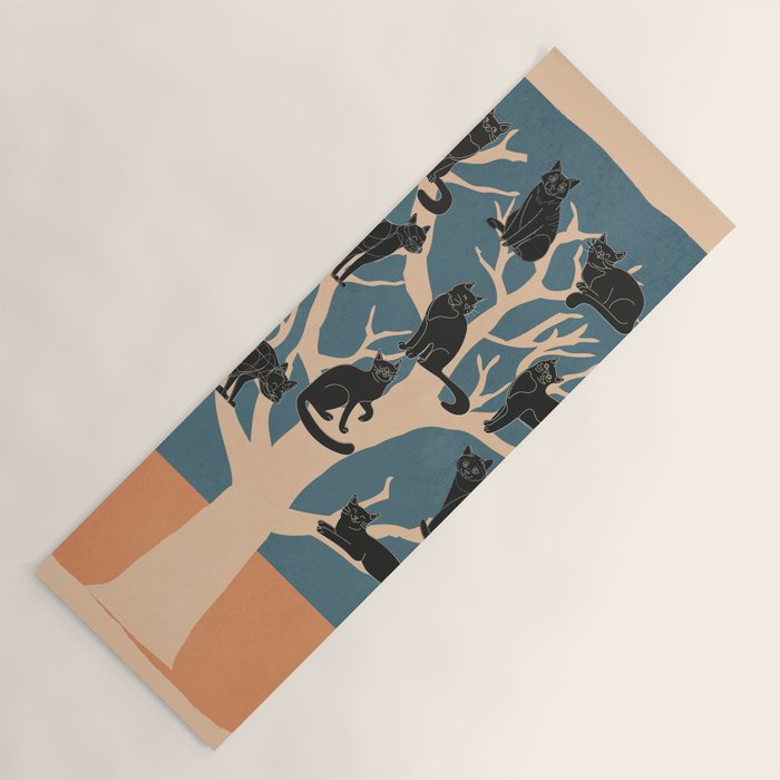 Black Cats in Tree 03 Yoga Mat Gallery Image 1