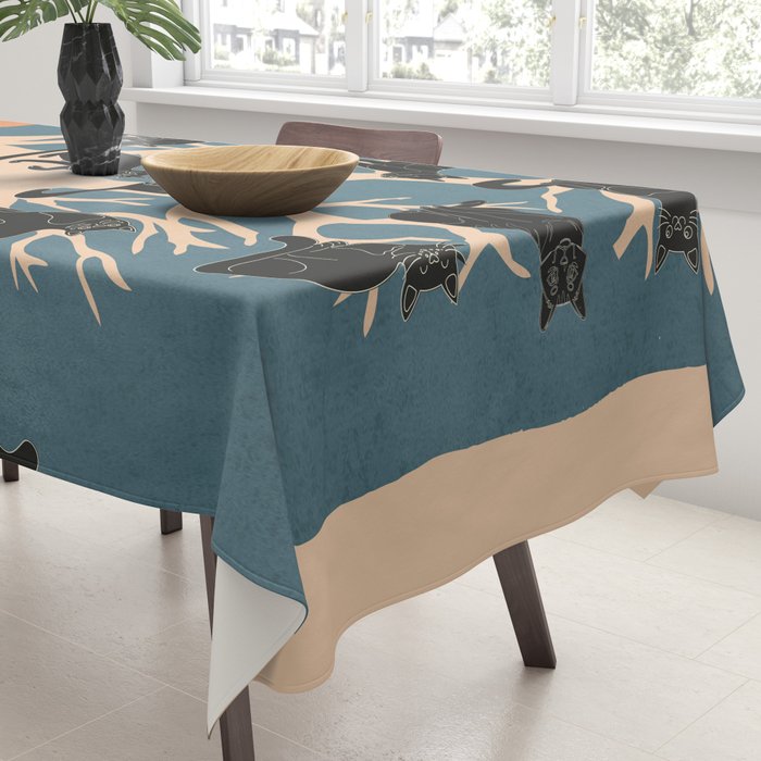 Black Cats in Tree 03 Tablecloth Gallery Image 3