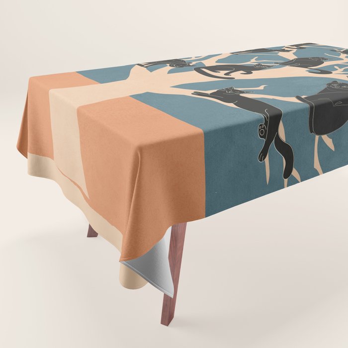 Black Cats in Tree 03 Tablecloth Gallery Image 1