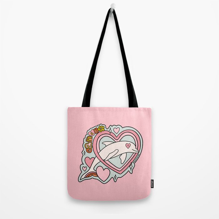 Cancer Zodiac Dolphin Tote Bag Gallery Image 2