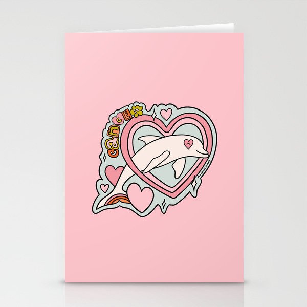 Cancer Zodiac Dolphin Stationery Card Gallery Image 1