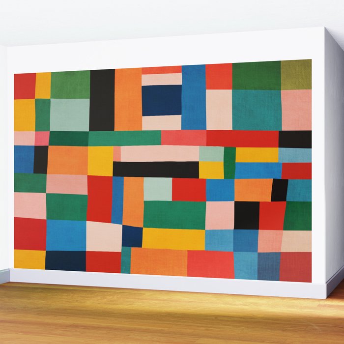 MidCentury Modern Colorful Geometric Artwork Wall Mural Gallery Image 2
