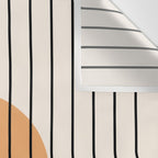 Geometric Lines in Black and Beige 14 (Rainbow and Sun Abstraction) Wall Tapestry Gallery Image 3