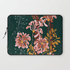 Alfons Mucha would love this flowers - emerald green Laptop Sleeve Gallery Image 1