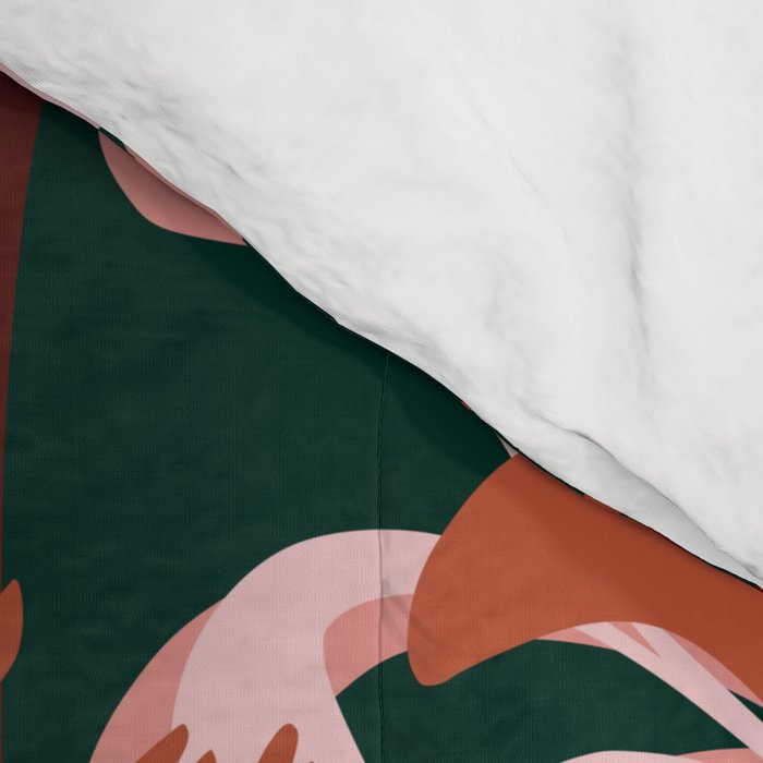 Alfons Mucha would love this flowers - emerald green Comforter Gallery Image 4