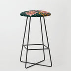 Alfons Mucha would love this flowers - emerald green Stool Gallery Image 1