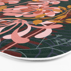 Alfons Mucha would love this flowers - emerald green Bath Mat Gallery Image 3