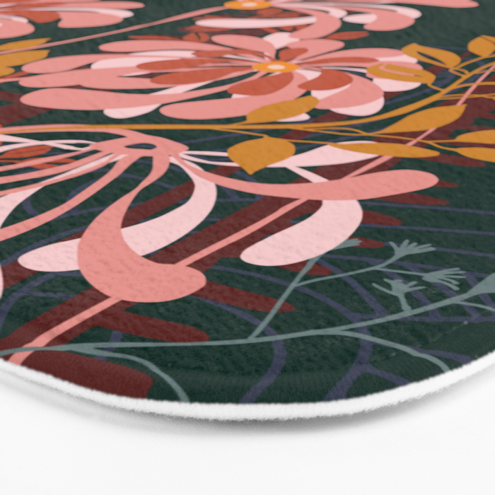 Alfons Mucha would love this flowers - emerald green Bath Mat Gallery Image 3