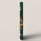 Alfons Mucha would love this flowers - emerald green iPhone Case Gallery Image 2