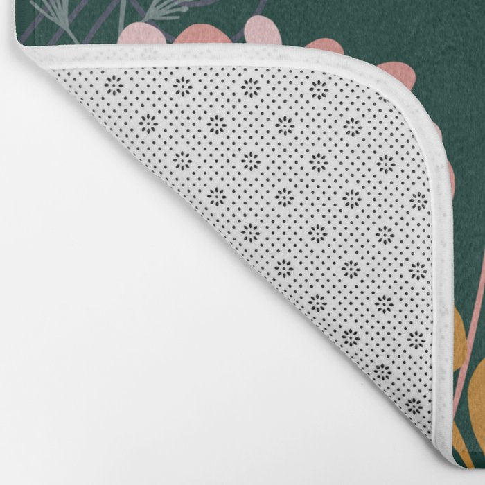 Alfons Mucha would love this flowers - emerald green Bath Mat Gallery Image 2