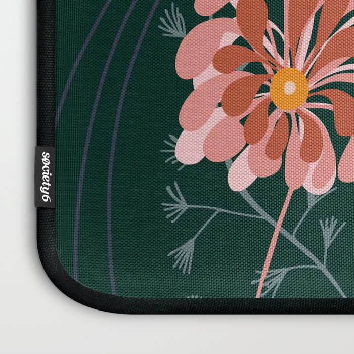 Alfons Mucha would love this flowers - emerald green Laptop Sleeve Gallery Image 3