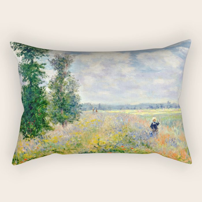 Poppy Fields near Argenteuil by Claude Monet Rectangular Pillow Gallery Image 2