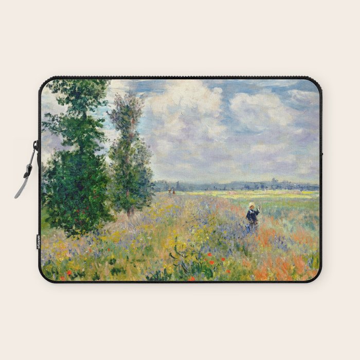 Poppy Fields near Argenteuil by Claude Monet Laptop Sleeve Gallery Image 1