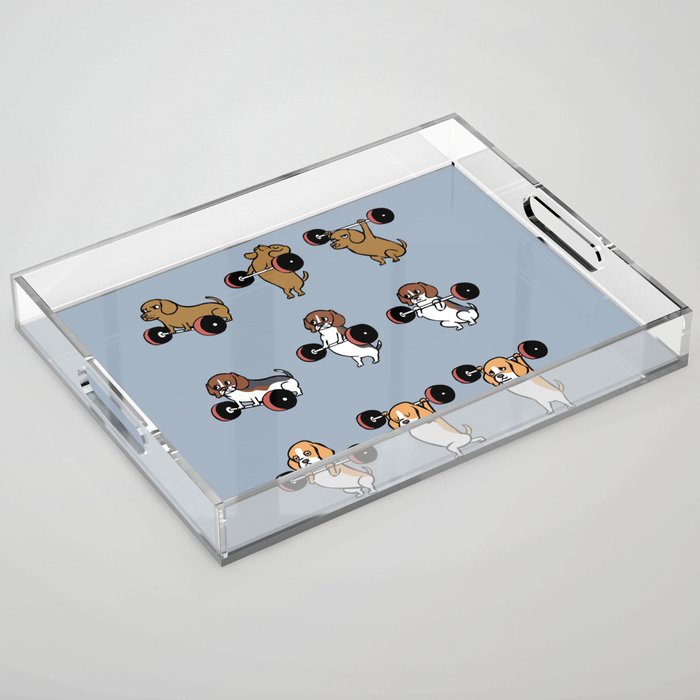 Olympic Lifting Beagles Acrylic Tray Gallery Image 1