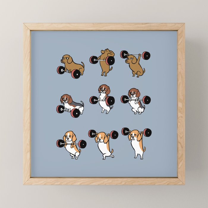 Olympic Lifting Beagles Mini Art Print Gallery Image 1