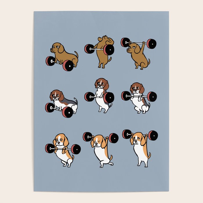 Olympic Lifting Beagles Poster Gallery Image 1