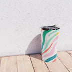 Colorful abstract stripe line art pattern Travel Mug Gallery Image 4