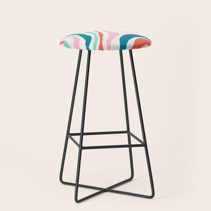 Colorful abstract stripe line art pattern Stool Gallery Image 1