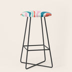 Colorful abstract stripe line art pattern Stool Gallery Image 1