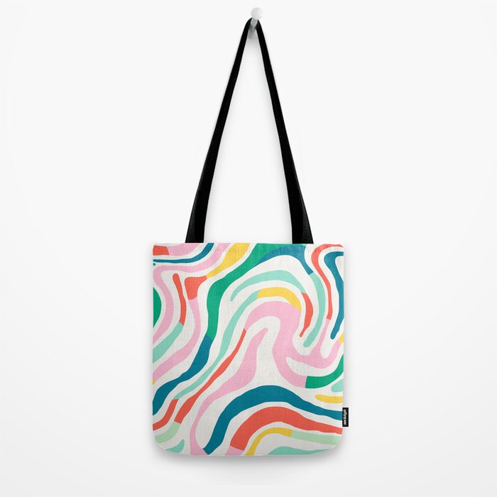 Colorful abstract stripe line art pattern Tote Bag Gallery Image 2