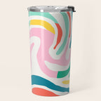 Colorful abstract stripe line art pattern Travel Mug Gallery Image 2