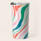 Colorful abstract stripe line art pattern Travel Mug Gallery Image 3