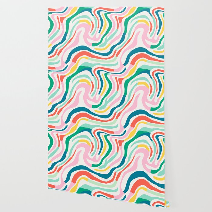 Colorful abstract stripe line art pattern Wallpaper Gallery Image 2