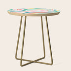 Colorful abstract stripe line art pattern Side Table Gallery Image 1