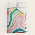 Colorful abstract stripe line art pattern Duvet Cover Gallery Image 6
