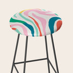 Colorful abstract stripe line art pattern Stool Gallery Image 2