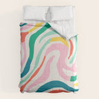 Colorful abstract stripe line art pattern Comforter Gallery Image 6