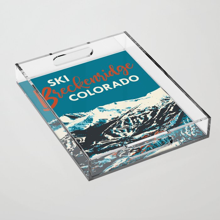 Breckenridge Vintage Ski Poster Acrylic Tray Gallery Image 1