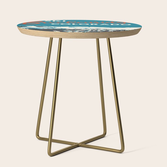 Breckenridge Vintage Ski Poster Side Table Gallery Image 1