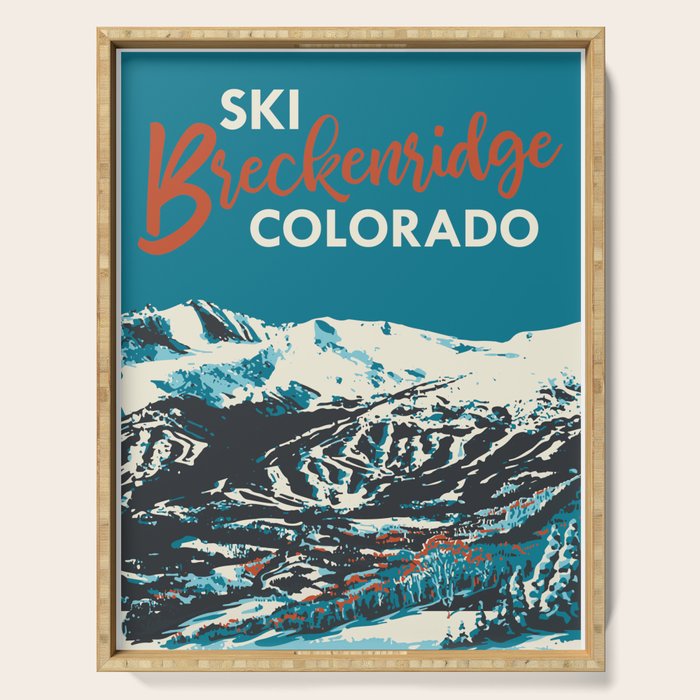 Breckenridge Vintage Ski Poster Serving Tray Gallery Image 1