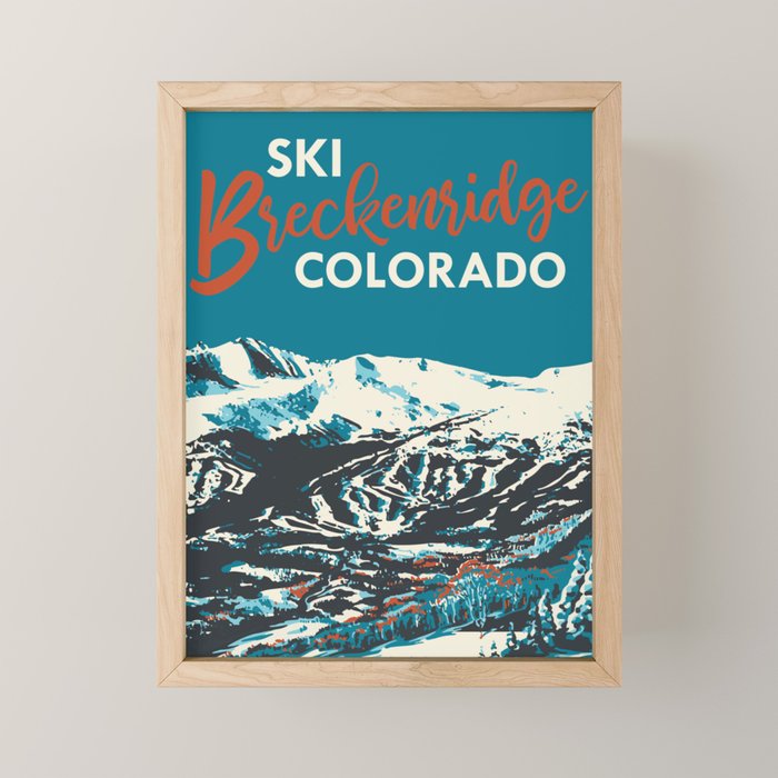 Breckenridge Vintage Ski Poster Mini Art Print Gallery Image 1