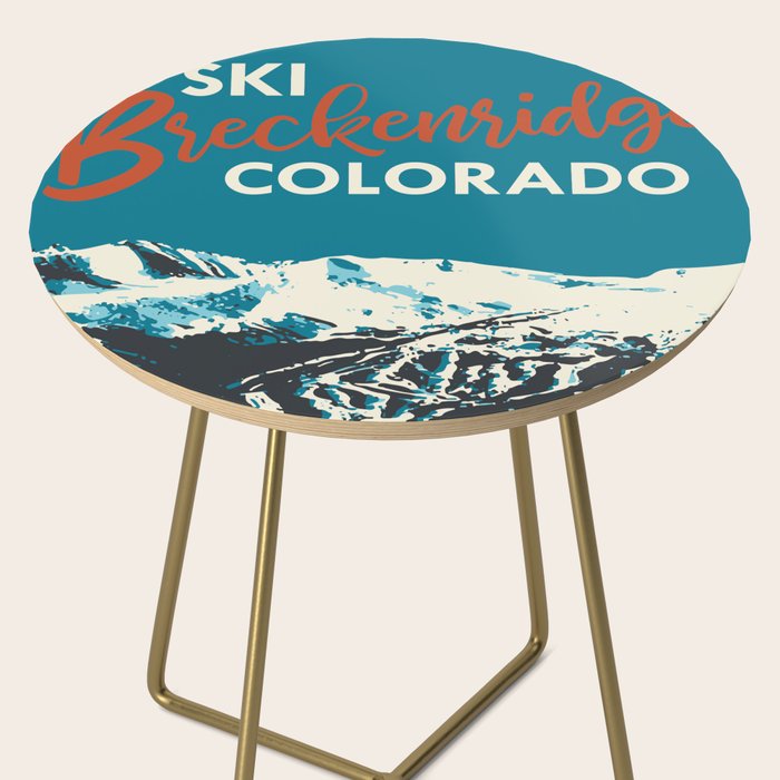Breckenridge Vintage Ski Poster Side Table Gallery Image 2